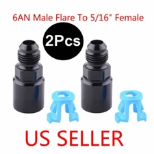 5/16 to 6AN EFI Fuel Rail Line Fitting Adapter Quick Disconnect Push Hardline