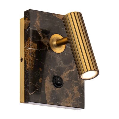 Modern Forms Nexus 7'' LED Reading Light 3000K, Black/Aged Brass - BL-54307-BK-AB