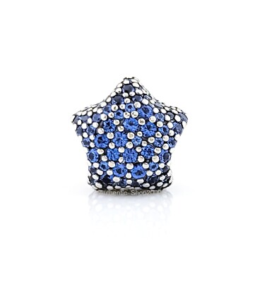 New 100% Authentic PANDORA Sparkling Bold Pavé Blue Crystal Star Charm 793026C01