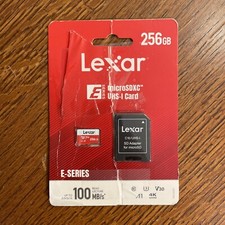OPEN BOX Lexar E-Series 256GB MicroSDXC C10 4K UHD UHS-I Card, Up To 100 Mb/S