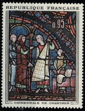 FRANCE 1963  SÉRIE ARTISTIQUE VITRAIL DE CHARTRES n° 1399 Neuf ★★ luxe / MNH (A)