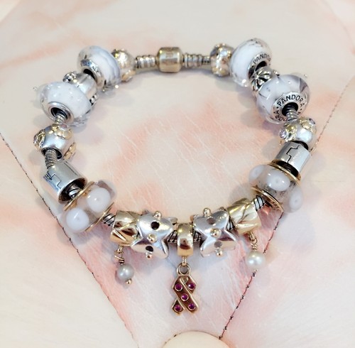 con de perla pura con broche de oro 14k de 18 cm Pandora, 19 dijes de Pandora SC | eBay