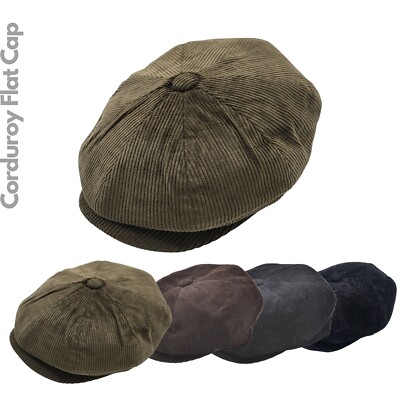 Corduroy Newsboy Caps Peaky Blinders Cap UK