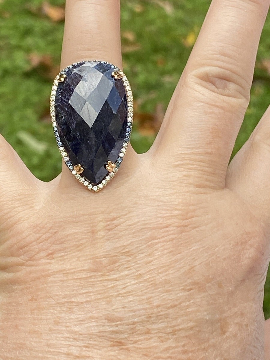 Rarities Carol Brodie Gold Vermeil Blue Corundum Blue Sapphire