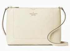 Kate Spade Harlow Crossbody Buttermilk Glaze Leather WKR00058 White NWT $279 FS