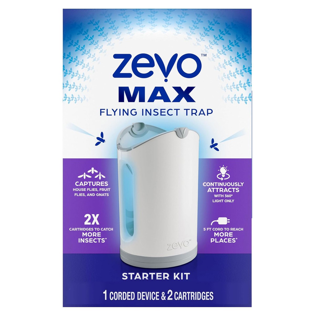 Zevo MAX FLYING INSECT TRAP Gnats Fruit & House Flies & ELECTRONIC