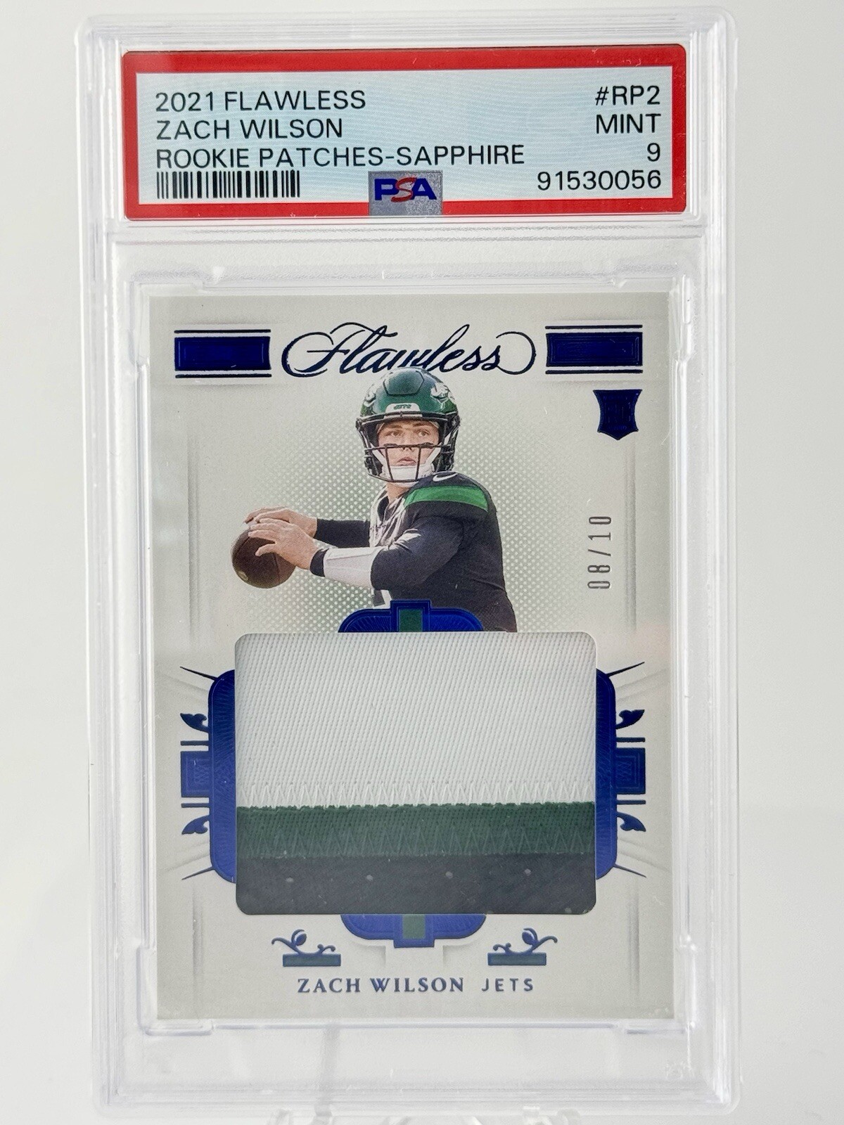 Zach Wilson Panini Flawless Rookie Patches #RP2 Sapphire