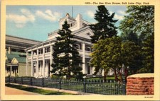 The Bee Hive House in Salt Lake City Utah Vintage Linen Postcard B10