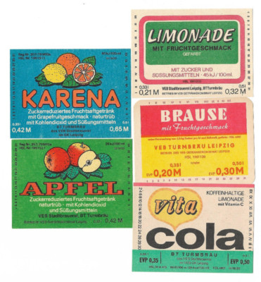 DDR afg-Etiketten Limonade/ Cola - TURMBRÄU, Leipzig (C1)