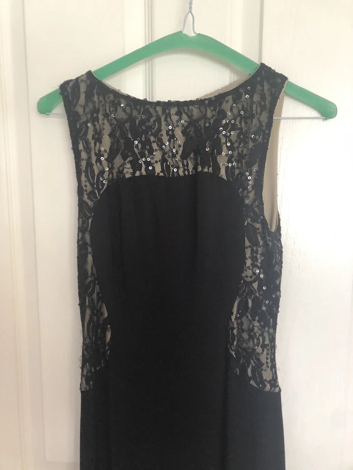Black Sequin Laced Full Length Formal Dress - Image 3 of 4