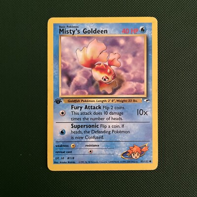 Pokemon Cards: Gym Heroes 1. Edition Common: Misty's Goldeen 85/132