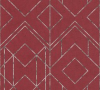 Vliestapete Geometrisch Rot Weiß Silber Metallic Livingwalls 37869-2 (4,09€/1Qm)