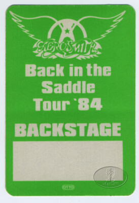 エアロスミス　バックステージパス AEROSMITH 1984 Saddle Backstage Pass All Access Green | eBay