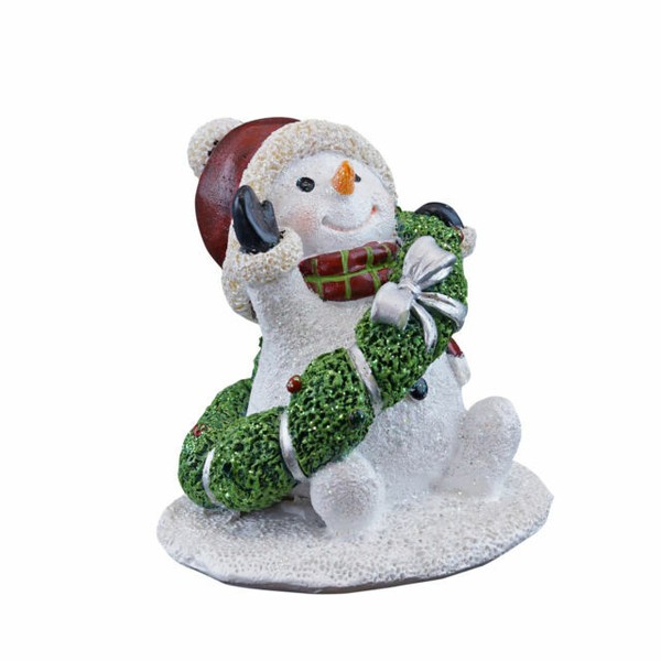 Miniature Fairy Garden Figurine Mini Winter Christmas Snowman With