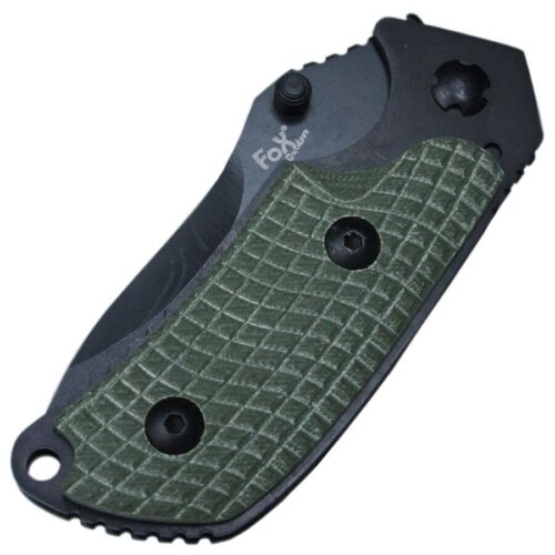 Folding Jack Knife With Micarta Handle EDC One-handed Fox Outdoor Green/Black - Picture 4 of 6