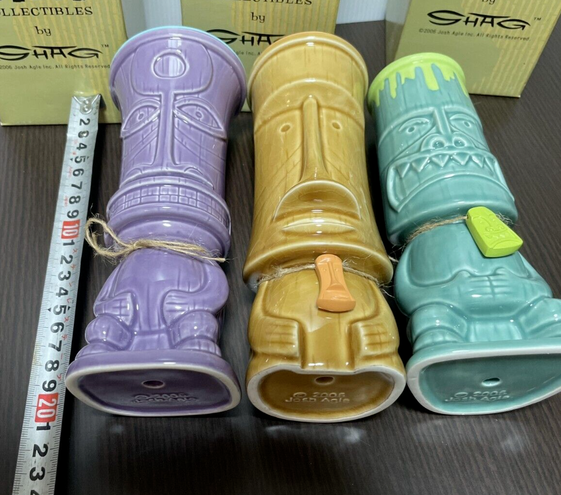 Rare Tiki Collectibles by SHAG Mug Tumbler Set of 3 Josh Agle Art