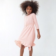 NWT J Crew Crewcuts Girl's Ruffle Hem Cotton Dress in Pale Pink - Multiple Sizes