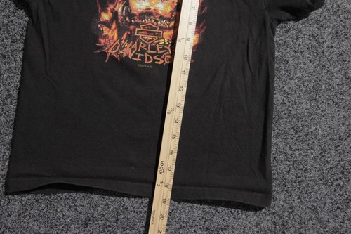 Harley Davidson Shirt Youth Boys Small Black Orlando Florida Motor Cycle Flames - Picture 8 of 9