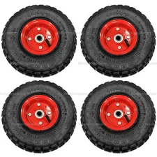 4 Pack 10 Inch Pneumatic Tire Wheels For Garden Carts Yard Dump Utility Wagon