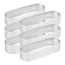 6Pcs Oval Tartlet Molds French Dessert Mousse Fruit Pie Tart  Quiche Cake1604