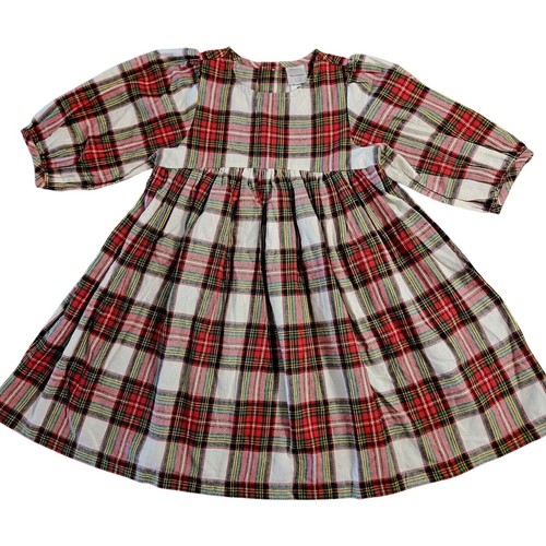 Hanna Andersson Plaid Red Christmas Dress Girls Size 6-7 Holiday Party Classic