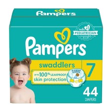 Pampers Swaddlers Active Baby Diapers - Size 7, 70 Count Enormous Pack 0.31 per diaper