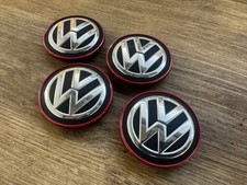 4 Originale VW Copricerchi Coperchio Coprimozzo Rosso 5G0601171B