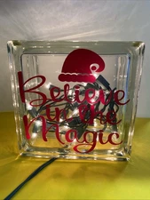 Glass Block Brick Electric Table Light Holiday Christmas Home Decor Lighting