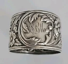 Sterling Silver Napkin Ring Floral Rose Repoussé #28 by S. Kirk & Son
