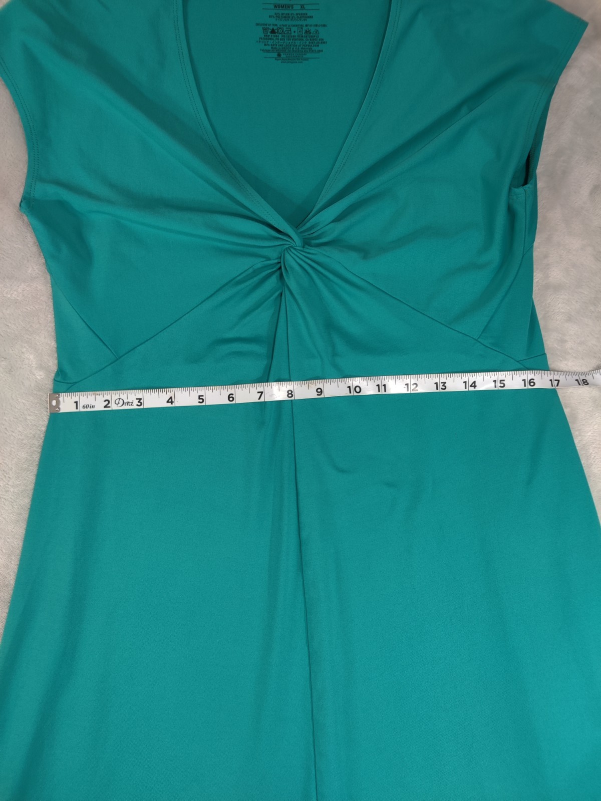 Patagonia XL Stretch Bandha Front Twist Teal Green Dress Summer Travel Vacation thumbnail 2