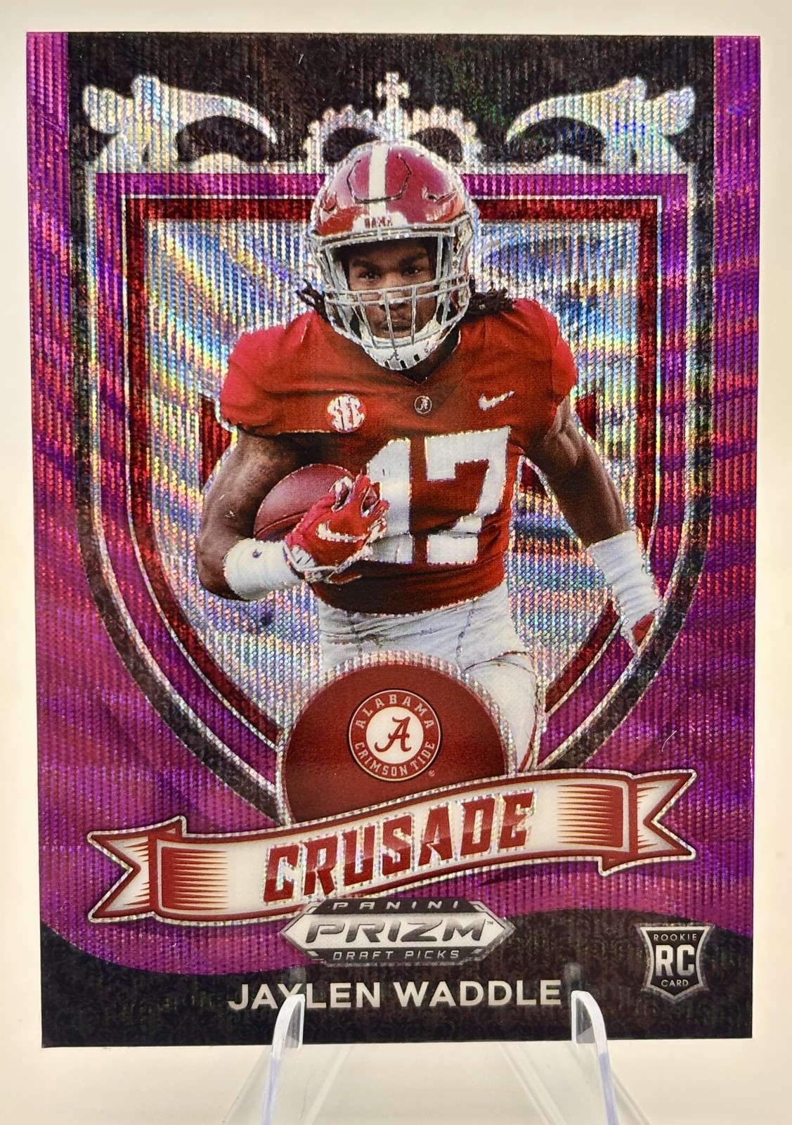 2021 Panini Prizm Draft Picks - Crusade Jaylen Waddle #169 Purple Wave Prizm...