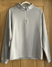 Footjoy Herren/Teens grau Golf Mid Layer sportliche Passform FJ Pullover 1/4 (S)