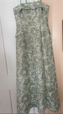 Adrianna Papell Green Jacquard Strapless dress 8