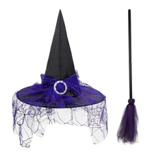Halloween Witch Costume Set Purple & Black