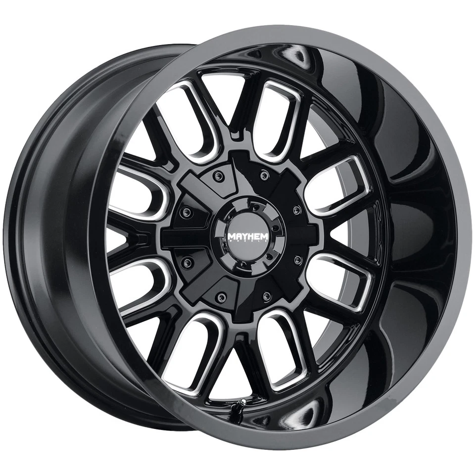 (5) Mayhem 8107 Cogent 20x9 5x5"/5x135 +0mm Black/Milled Wheels Rims 20" Inch Foto 2 de 4