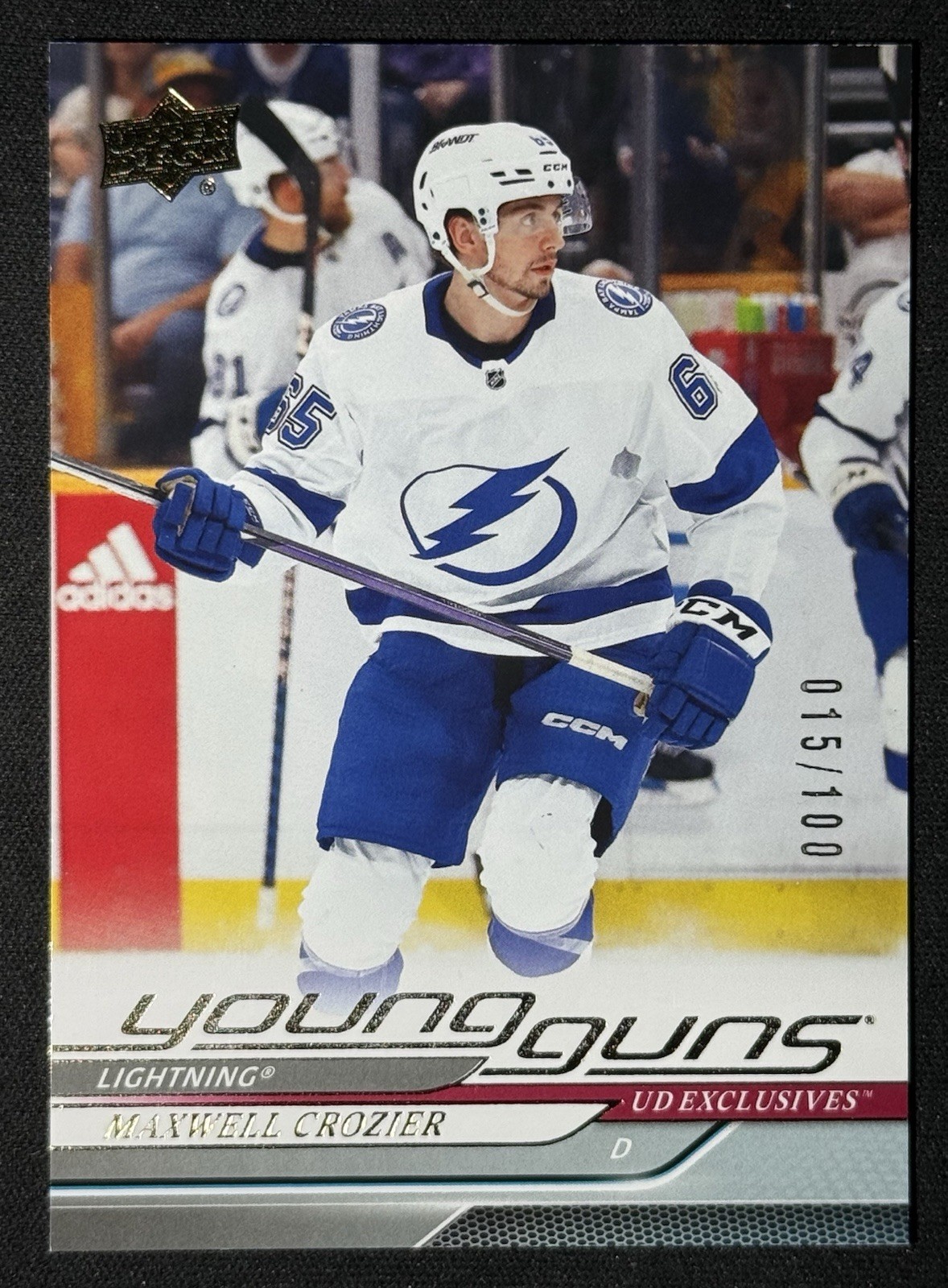 2024-25 Upper Deck UD Exclusives Young Guns Maxwell Crozier/100 #218 TB Lighting