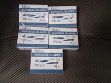 Five Boxes- 100 Surgical Sterile Blades Each Box Number 10 P&P