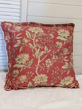 Ralph Lauren Villa Camelia Floral Euro Pillow Sham - Paprika, Ecru,Sage