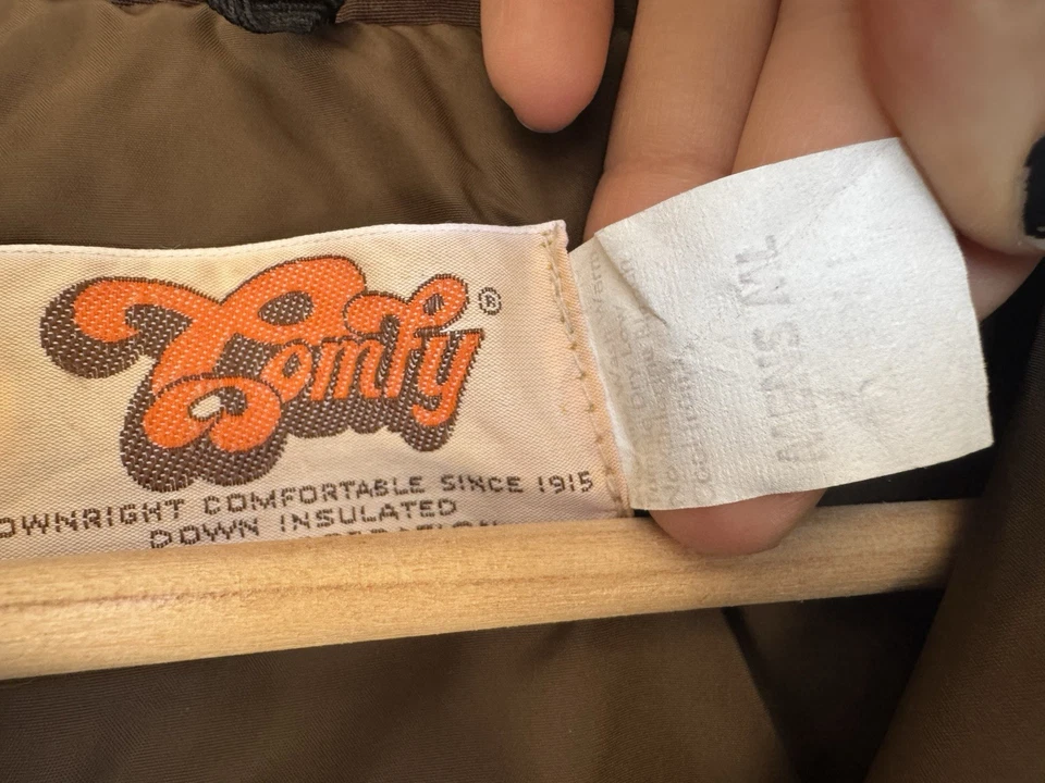 Abrigo Chaqueta Acolchada De Colección Cómoda Para Hombre Mediana Marrón EE. UU. Foto 4 de 4