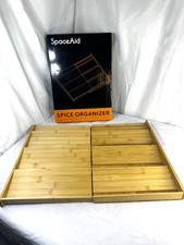 Bamboo Spice Drawer Organizer Expandable 3 Tier Rack "Need 3" Deep Drawer" FrShp