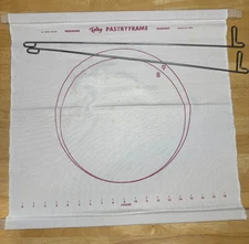 Vintage FOLEY Pastry Cloth with Frame 20" square 2-sided Frame Canvas Bakery