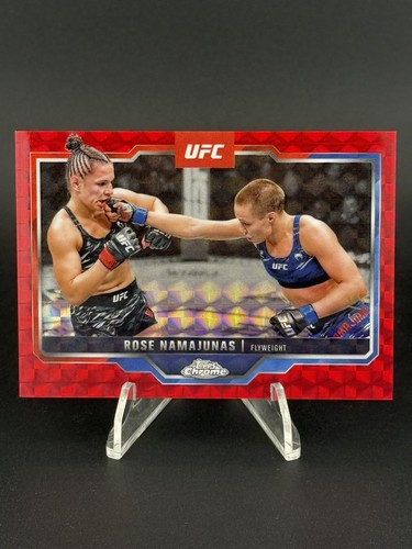 2025 Topps Chrome UFC Rose Namajunas Red Geometric 5/5 #89 Bookend