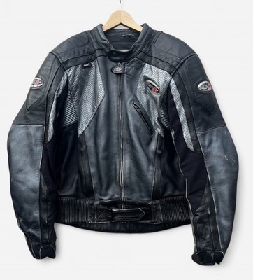 RST Herren Motorradjacke Rindsleder grau schwarz - UK 46, XL