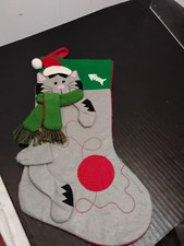 Pet Cat Christmas Stocking Trim Holiday