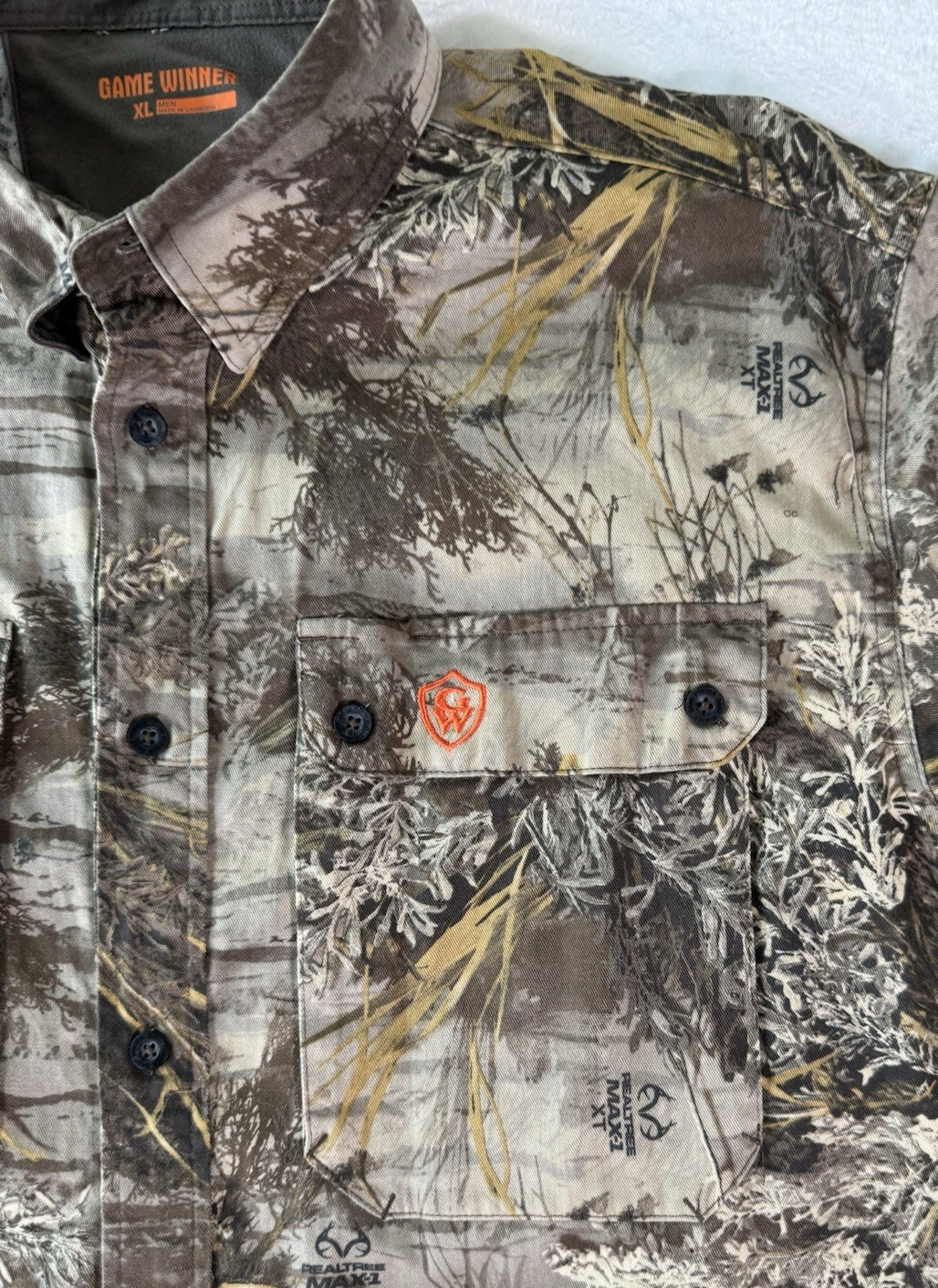 Game Winner RealTree Max camo mens Size XL button up longsleeve shirt