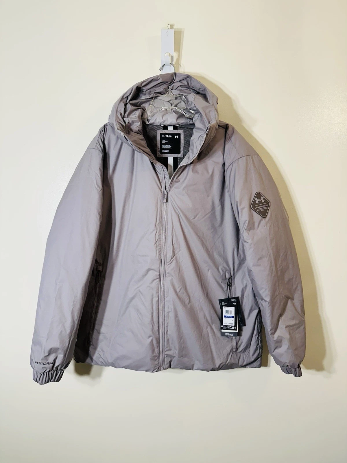 Under Armor Storm Limitless Down FP 700 hooded jacket gray NWT size XL $245.00