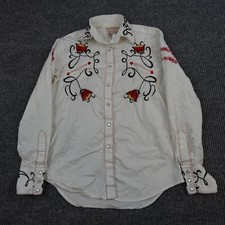 Rockmount Ranch Wear Shirt Mens Small Embroidered Pearl Snap Commemorative