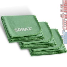 3x Sonax Scheibentuch Mikrofasertuch Innen+Scheibe 265GSM GlasFinishTuch 40x40cm