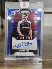 2021-22 Panini Prizm Premier League Declan Rice Auto Signatures Blue Prizm SP