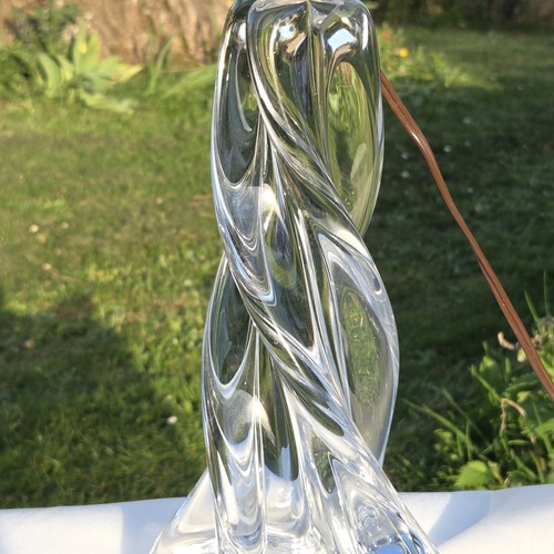 04L1 ANCIEN GRAND PIED DE LAMPE CRISTAL BACCARAT SIGNE TORSADE HAUTEUR 34,5 CM - Photo 13 sur 14